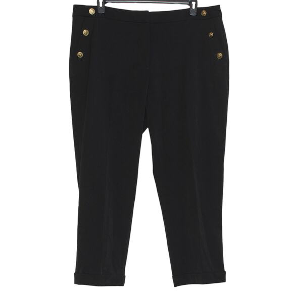 Loft Dress Pants Devin Slim Sailor Y2K Minimalist Edgy Luxe Curvy Black Size 18 - Picture 1 of 6